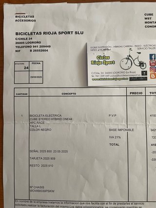 Bicicleta eléctrica Cube HPC RACE ONE 44.año 2025
