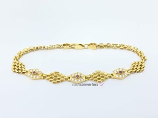 pulsera oro 18k con piedra con circonita,rubi