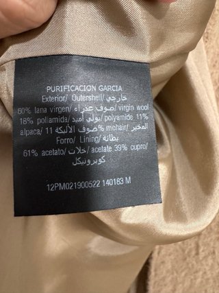 Chaqueta Purificación García Beige Doble Botonadur