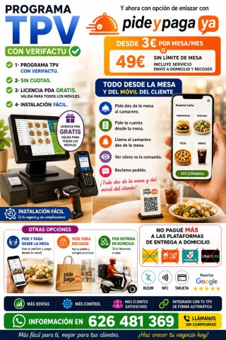 TPV Verifactu y Pide y Paga Ya