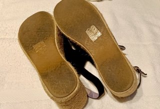 Sandalias cuña esparto negras talla 38