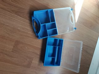 2 Cajas organizadoras de plástico azul