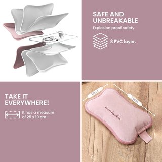 Bolsa Agua Caliente Eléctrica Portátil Rosa