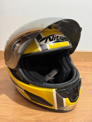 Casco Moto Nitro Racing Amarillo