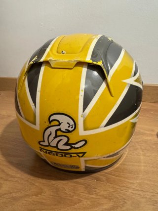 Casco Moto Nitro Racing Amarillo