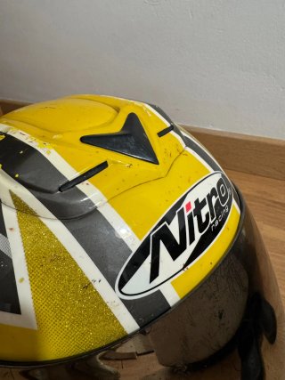 Casco Moto Nitro Racing Amarillo