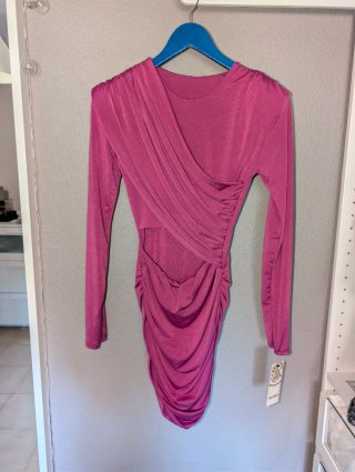 Vestido Bonton Asimétrico Talla Única Rosa