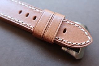 Cinturino 24mm in pelle spessa Caramel per Panerai