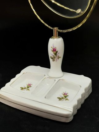 Impecable espejo basculante de tocador porcelana