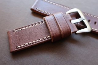 Cinturino 24mm in pelle spessa cioccolato per Panerai