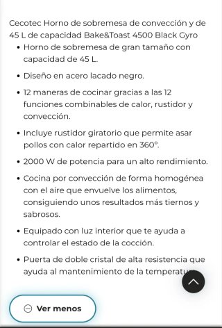 Horno sobremesa Cecotec Bake&Toast