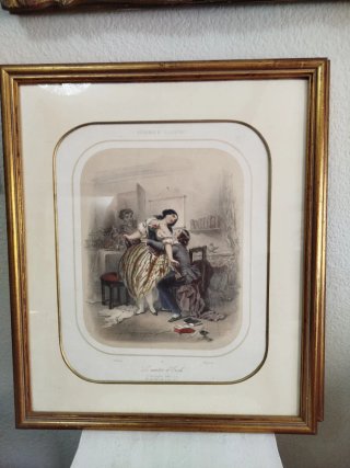 2 Litografías Antiguas Francesas