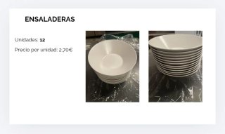 Ensaladeras de porcelana blanca (12 unidades)