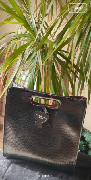 Bolso Avel Negro Piel Serpiente