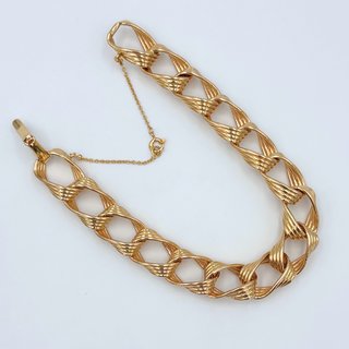 Pulsera de Oro 18k, 20cm, 47.58gr, Lazo Estriado