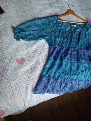 Maglia Zara fantasia floreale blu
