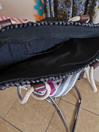 Borsa paglia nera