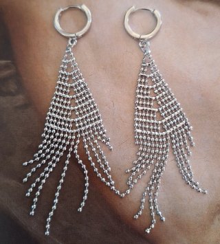Pendientes Largos Plata 8cm