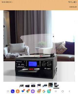 Digitnow! Tocadiscos CD USB AM/FM Cassette