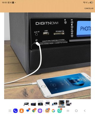 Digitnow! Tocadiscos CD USB AM/FM Cassette