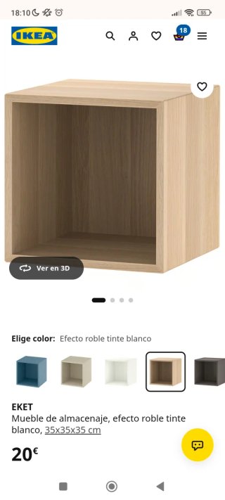 EstanteríaCubo Eket Roble Blanco x2