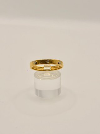 Anillo Oro 18K de Tornillos y Diamantes 4,56g T24