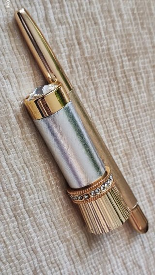 Funda pintalabios y lápiz ojos oro/plata