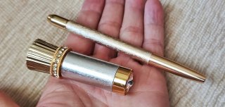 Funda pintalabios y lápiz ojos oro/plata
