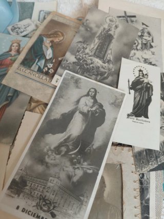 Lote religioso antiguo escapulario medalla