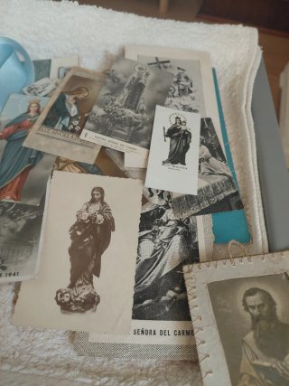 Lote religioso antiguo escapulario medalla