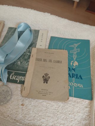 Lote religioso antiguo escapulario medalla