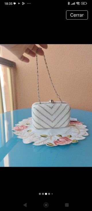 Bolso de fiesta perlas y Swarovsky