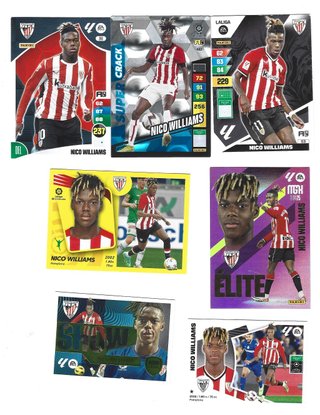 Lote 5 cromos Nico Williams