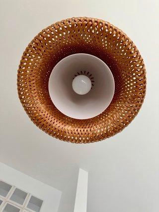 2 Lámparas IKEA BÖJA bambú – mesa + techo a juego