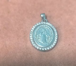 Medalla Virgen Milagrosa Plata y Circonitas