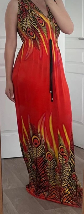 Vestido largo estampado estilo boho