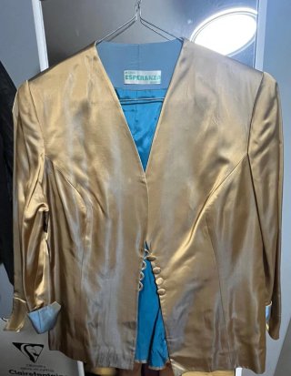 Conjunto fiesta dorado y azul