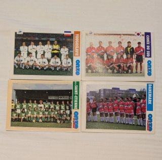 4 carte calcio Onze Dinamarca Saint Étienne Jugosl