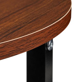 Mesa auxiliar redonda 2 niveles madera y metal