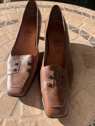Scarpe Reina Pelle T36-37 Mocassini Vintage Chic