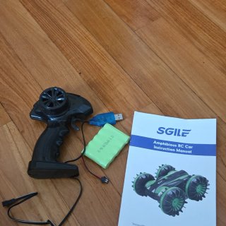 SGILE Auto RC anfibia elettrica verde/nera