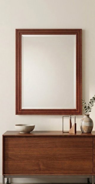 Specchio da Parete Sagomato in Legno Massello