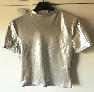 T-shirt argento metallizzato