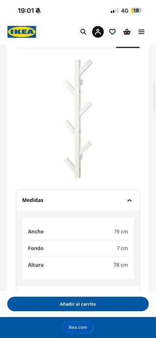 Perchero TJUSIG IKEA madera beige