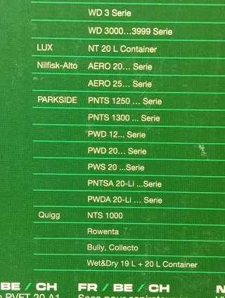 Bolsas Aspiradora Parkside 20L (5 Unidades)