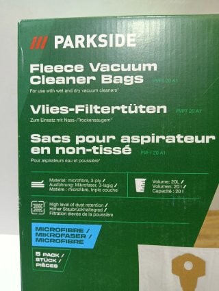 Bolsas Aspiradora Parkside 20L (5 Unidades)