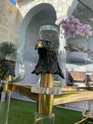 Mesa de cristal con águilas doradas LA GRANDE