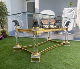 Mesa de cristal con águilas doradas LA GRANDE