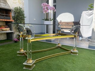 Mesa de cristal con águilas doradas LA GRANDE