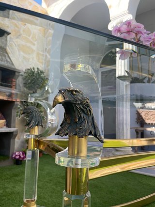 Mesa de cristal con águilas doradas LA GRANDE